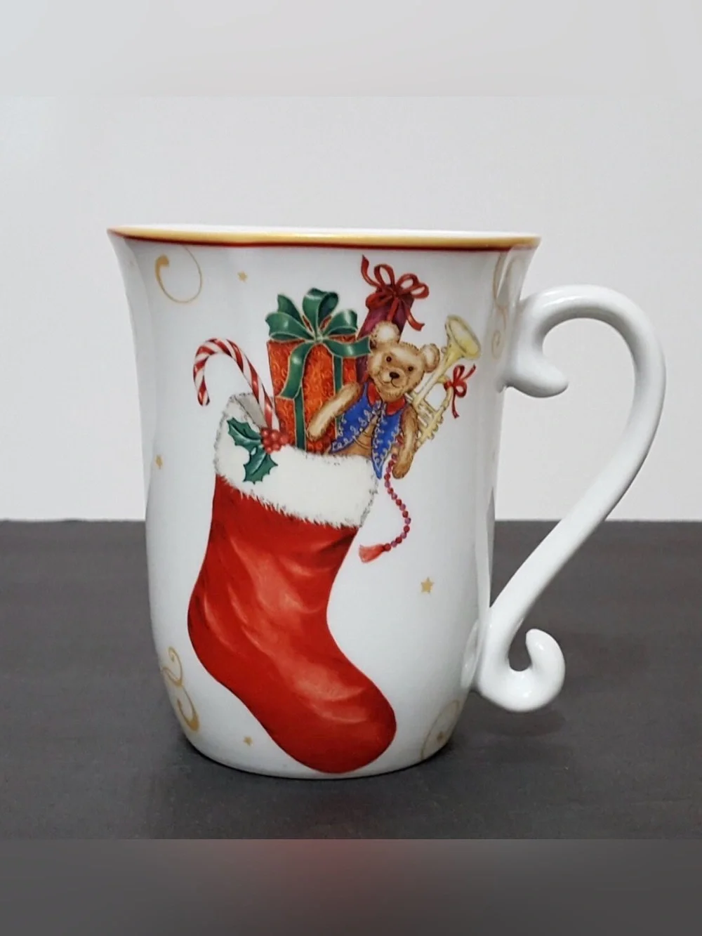 Williams Sonoma Twas the Night Before Christmas Stocking Cup Mug 14oz Porcelain